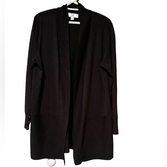 Magaschoni Black Cardigan Open Front Size XL Sweater - Picture 1 of 9